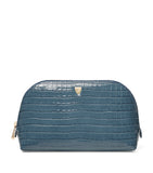 Aspinal of London small leather croc-embossed cosmetic case - British product
