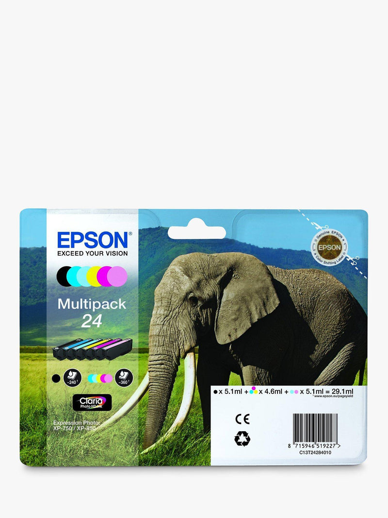 Epson Elephant 24 ink cartridge multipack - British product