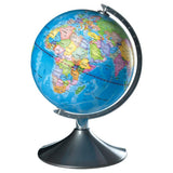 Illuminated Earth and constellations globe showing world map and stars - British product