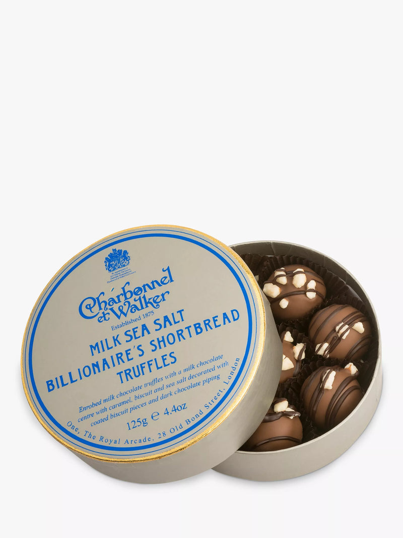 Charbonnel et Walker Billionaire Shortbread Truffles, box of 8, 125g - British product