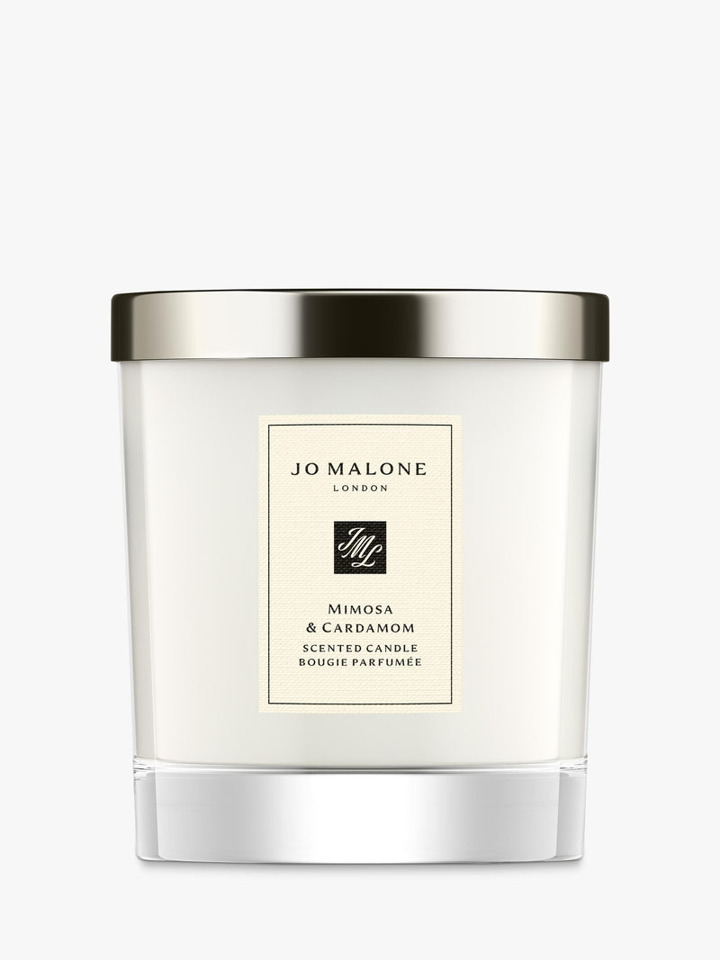 Mimosa and Cardamom Scented Glass Candle 200g with Lid