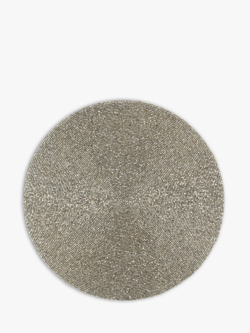 John Lewis Beaded Round Placemat Glass Bead Weave, imported from the UK
