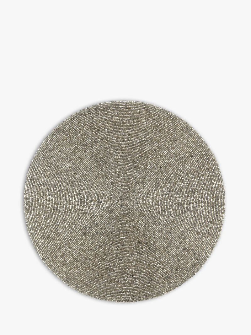 John Lewis Beaded Round Placemat Glass Bead Weave, imported from the UK
