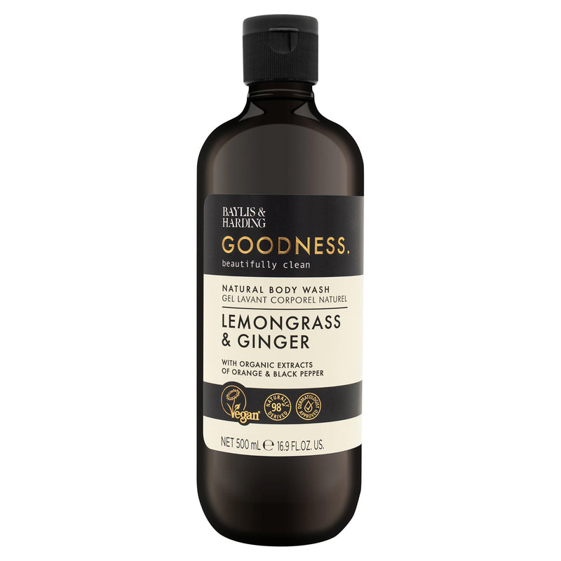 Natural Lemongrass and Ginger Body Wash with Organic Extracts 500ml