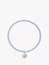 Estella Bartlett Sienna Flower Charm Stretch Bracelet in Silver