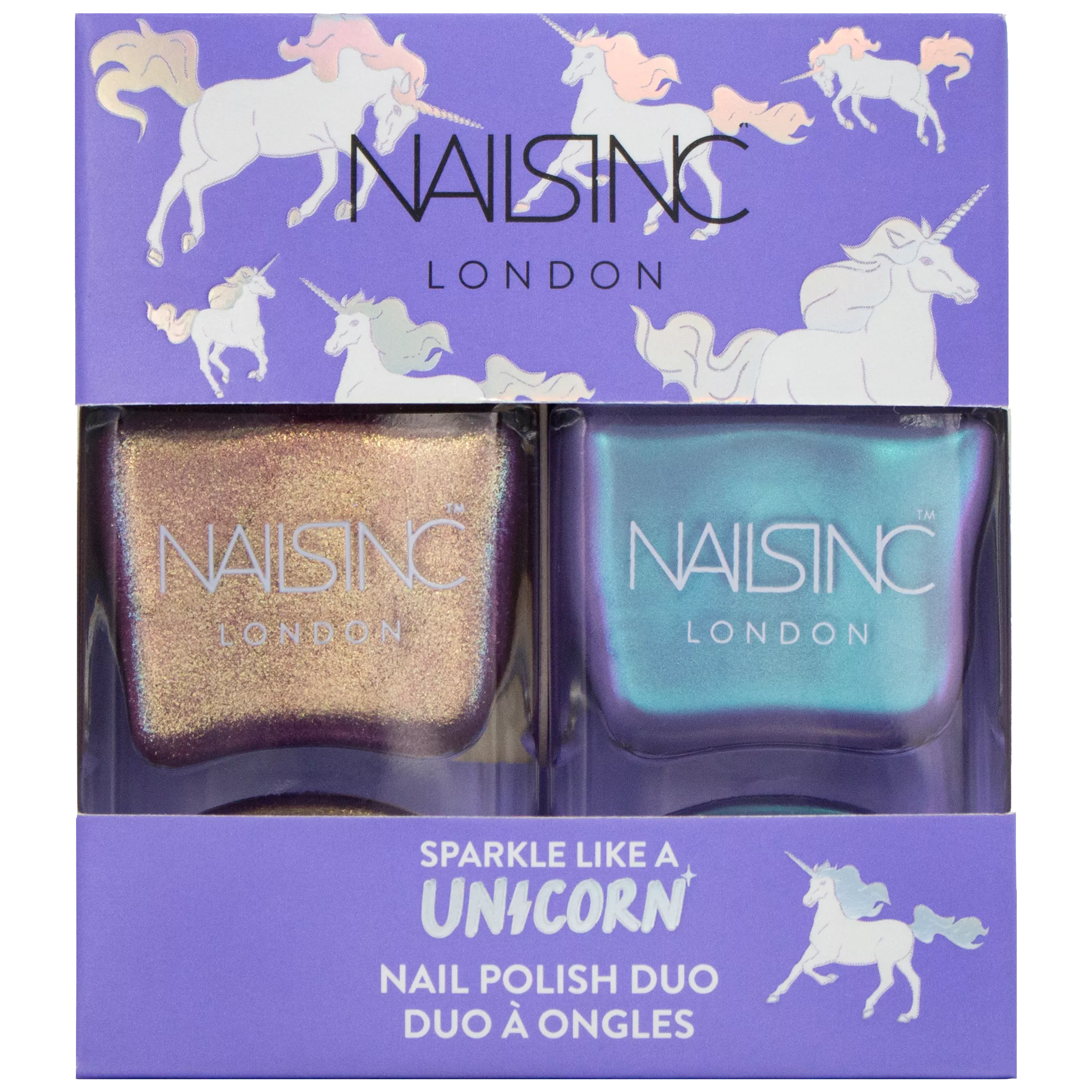 Nails Inc Sparkle Like a Unicorn Nail Polish Duo Kit, 2 x 14ml - McGrocer