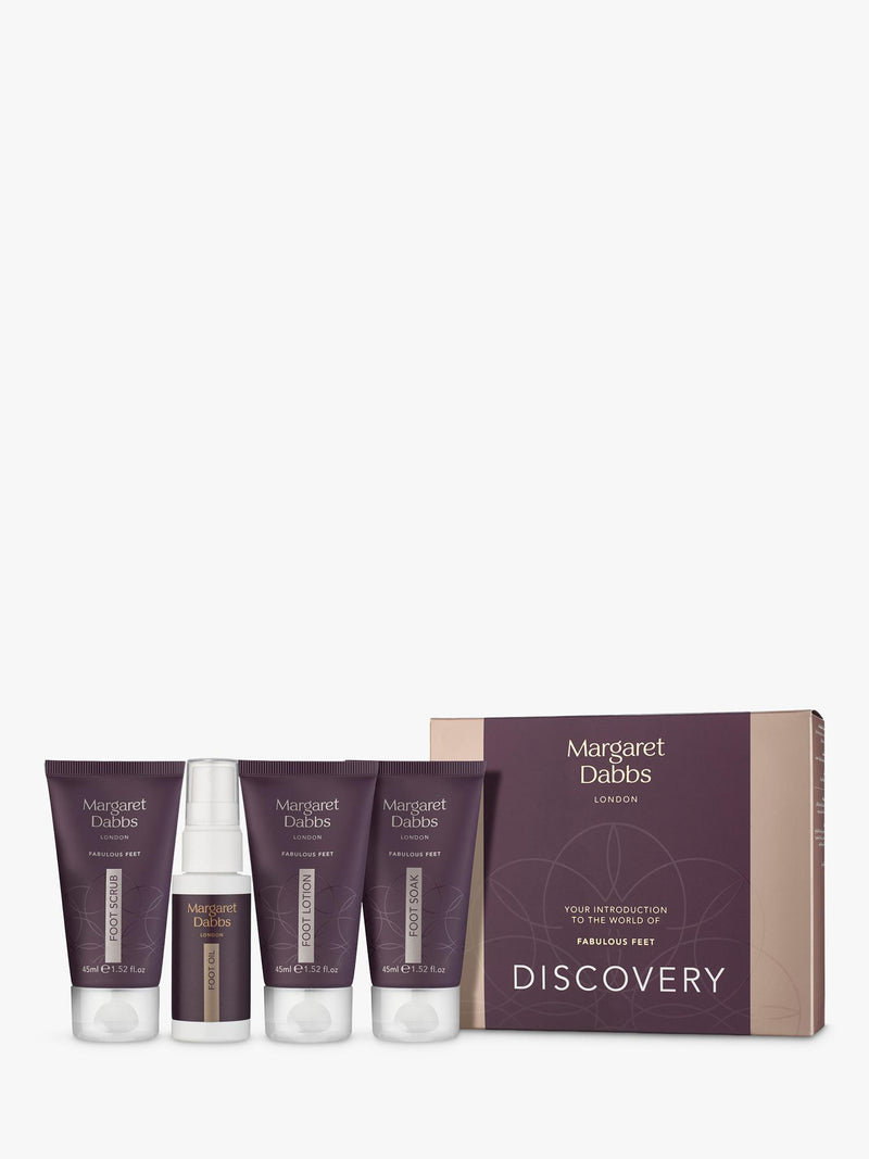 Margaret Dabbs London Fabulous Feet Discovery Kit with lotion, soak, oil, and scrub, imported from the UK
