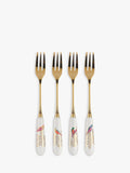 Sara Miller assorted bird motif pastry forks, set of 4 (British brand)