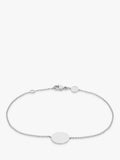 IBB Personalised 9ct White Gold Disc Initial Chain Bracelet - McGrocer