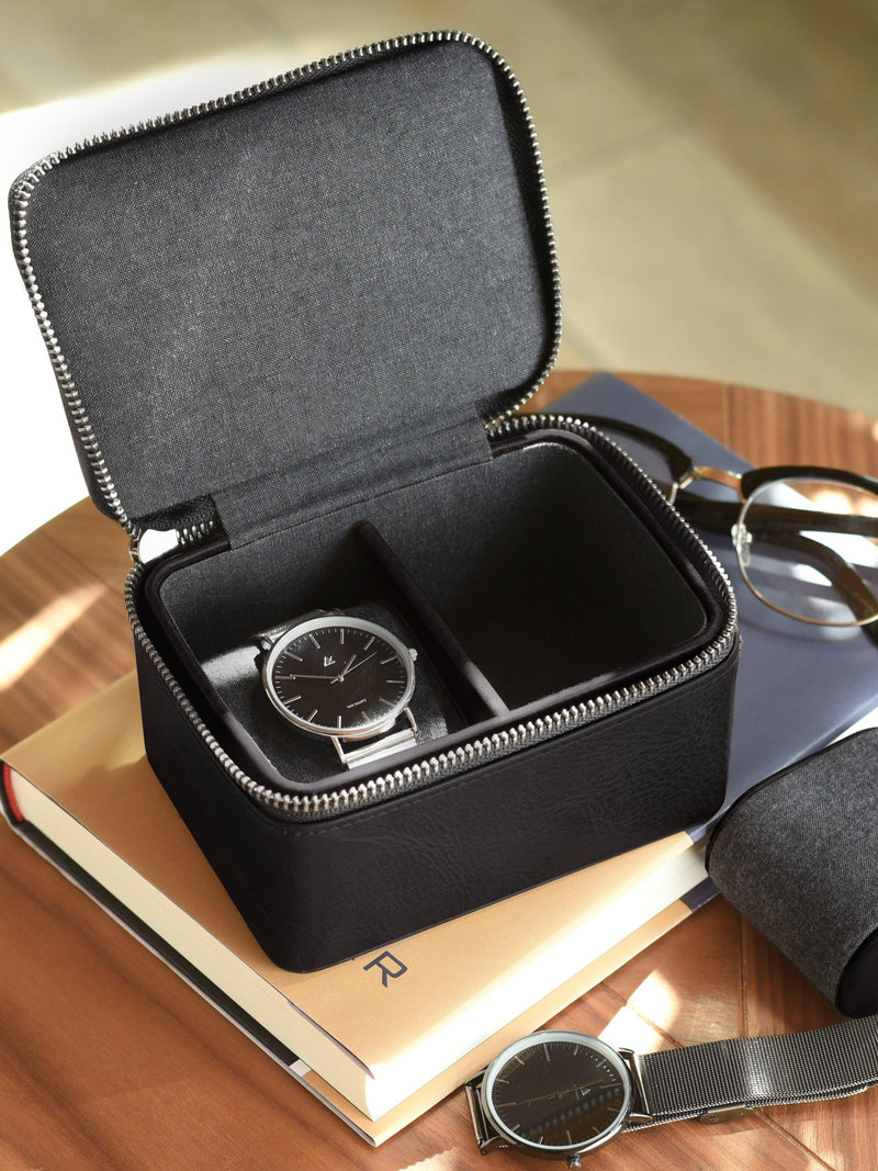 Stackers Double Watch Box for secure storage of two watches (British brand)
