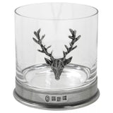 English Pewter Company Single Stag Head Crystal Tumbler 13.5oz