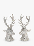 Ornamental Stag Head Nickel-Plated Salt and Pepper Shakers Set