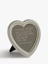 John Lewis Eugenie Diamond Heart Photo Frame Silver 4x4 Inches (10x10 cm)