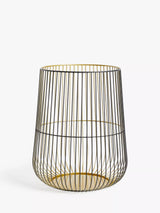 Cage Lantern Candle Holder in Pure Iron, Medium Size
