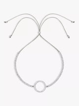 Estella Bartlett Cubic Zirconia Circle Friendship Bracelet Silver Jewellery