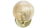 Habitat Globe Ribbed Glass Metal Wall Light Champagne