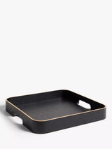 Square Wood Veneer Tray 35cm Black