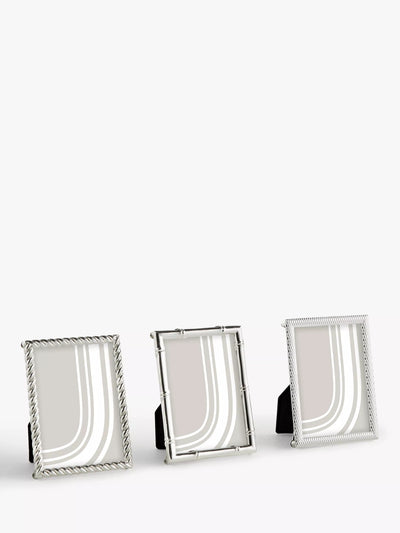 John Lewis Mini Photo Frames Set of 3 2.5 x 3.5 inch (6.5 x 9cm) Silver