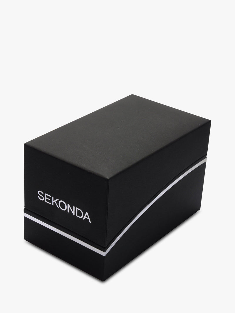 Sekonda men's day date leather strap watch (British brand)