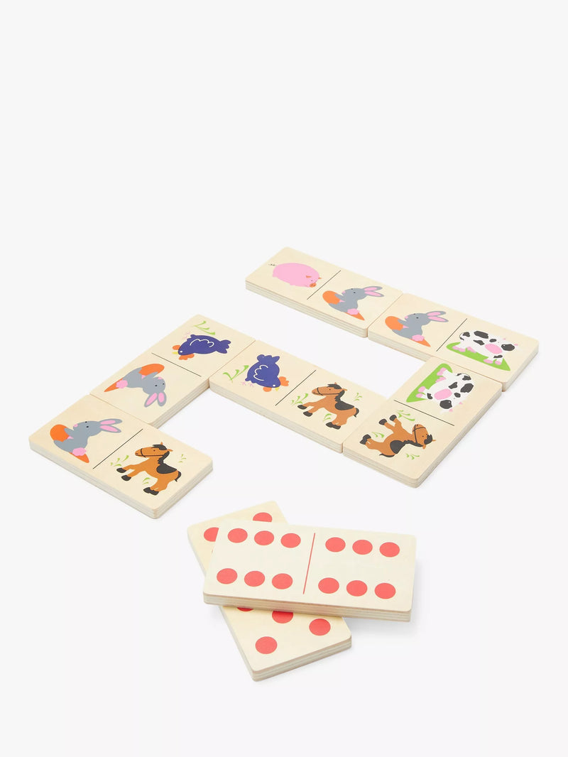 John Lewis jumbo farm wooden dominoes set, UK version
