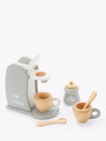 John Lewis wooden coffee machine play set with mugs and spoons, UK version