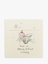 Blank Inside Otter Birthday Card FSC Certified UK Made