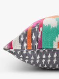 John Lewis multi-coloured Ikat cushion with hand screen printed grey and white design, UK version