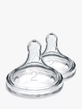 Wide Neck Teats Level 2 for Baby Bottles, Pack of 2