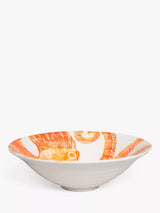 Handmade Octopus Earthenware Salad Bowl 30cm Orange