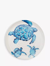 BlissHome Creatures Turtle Round Earthenware Platter Blue Serveware 36.5cm