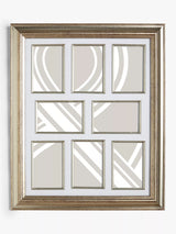 Multi Photo Frame in Champagne Finish, Holds 8 Photos, 4x6 inches