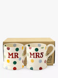 Emma Bridgewater polka dot Mr & Mrs mugs set of 2 300ml - British product