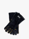 Ooni heat-resistant leather pizza oven and BBQ gloves, black, imported from the UK