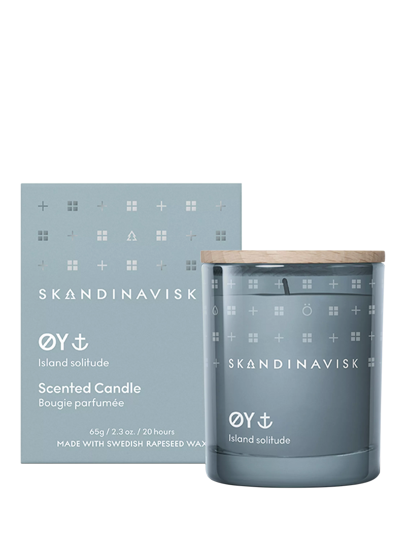 Skandinavisk ØY scented candle with crabapple and dog rose notes, 65g (British brand)