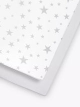 Snüz Baby Star Cot Sheet Set 2 Piece White Grey 140x70cm