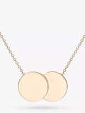 IBB Personalised 9ct Gold Double Disc Initial Pendant Necklace - McGrocer