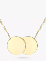 IBB Personalised 9ct Gold Double Disc Initial Pendant Necklace
