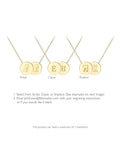 IBB personalised 9ct gold double disc initial pendant necklace, UK version