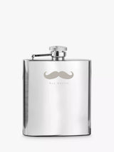 Treat Republic Personalised Stainless Steel Hip Flask with French-Style Moustache Design, 170ml