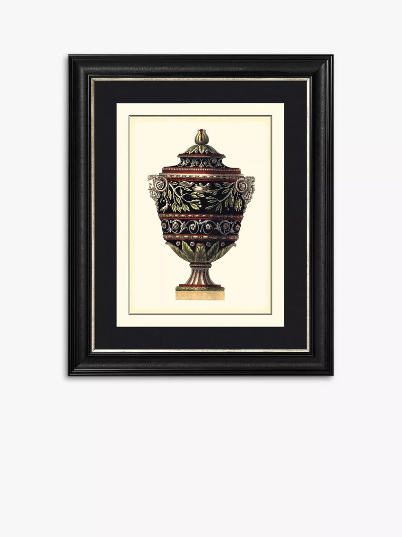 Antonio Clementino Urn I framed print in black frame, 60 x 50cm - British product