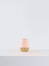 Aroma Electric Diffuser LED Table Lamp with Color-Changing Light, White and Wood