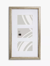 John Lewis Multi-aperture Photo Ribbed Frame & Mount Champagne Photo Frame 3 Photo, 4 x 6 (10 x 15cm)