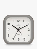 Square Analogue Alarm Clock with Non-Ticking Sweep and Touch-Sensor Backlight, 10cm