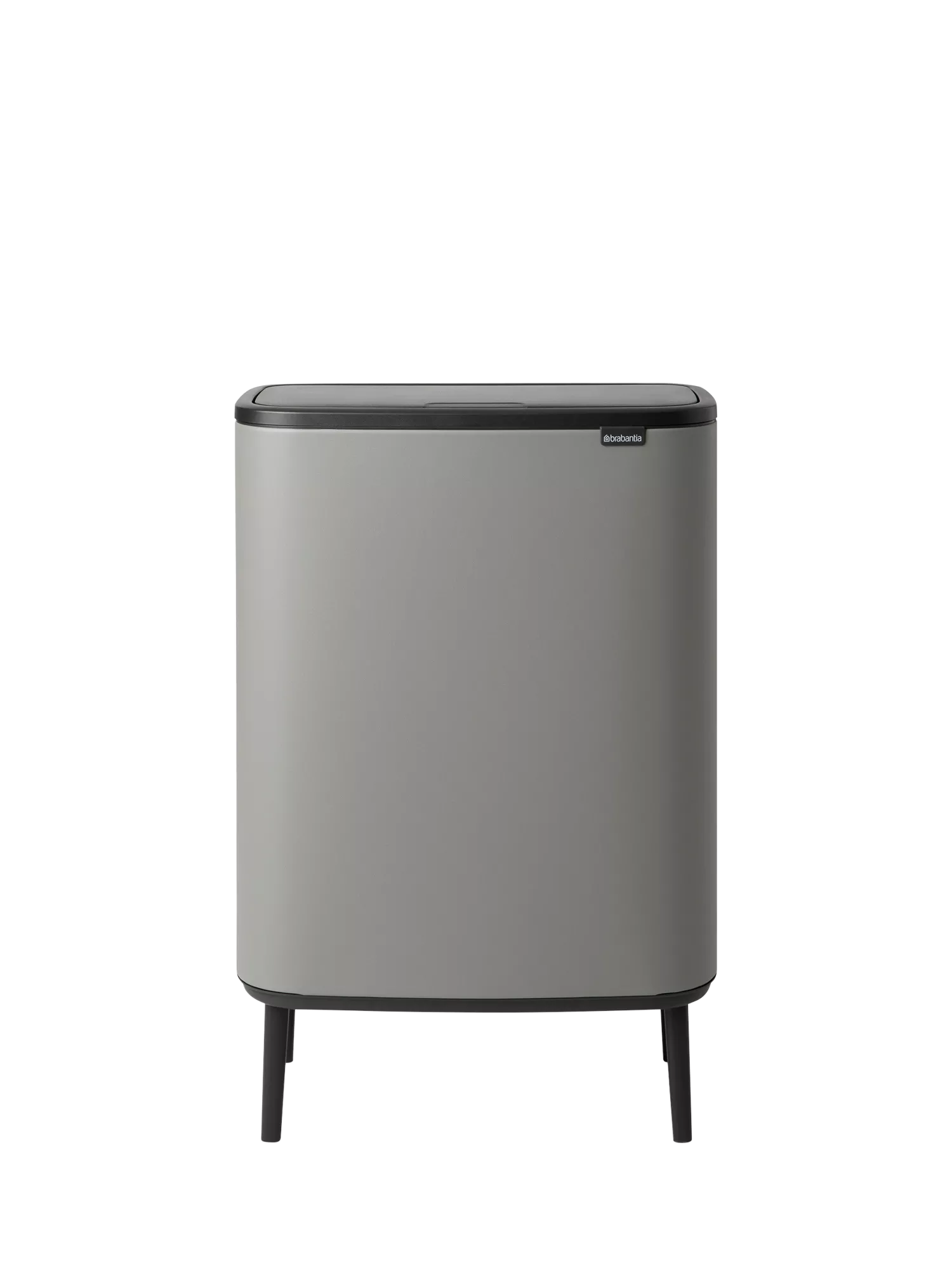 Brabantia Bo Hi Recycling Touch Bin, Mineral Concrete Grey, 2x 30L - McGrocer