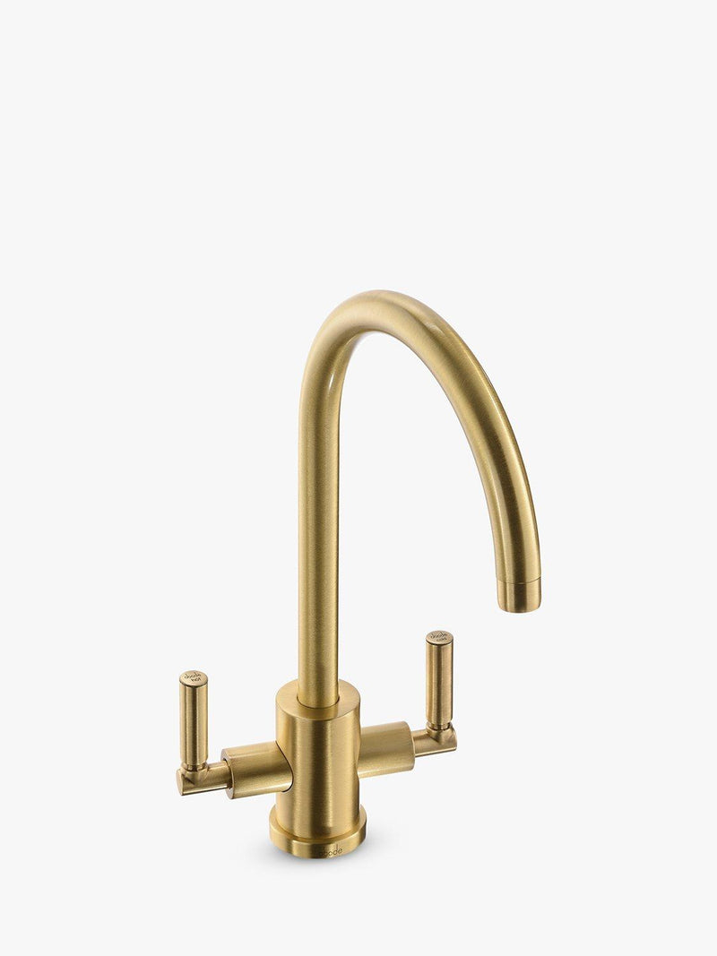 Monobloc 2 Lever Kitchen Tap with Arch Design and Anti-Splash Spout