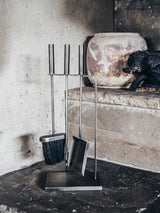 Fireside Set with Brush, Shovel, and Poker in Pewter Finish