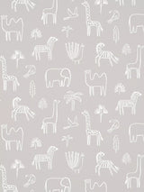 Funky Jungle Wallpaper with Hand-Painted African Animals for Playrooms