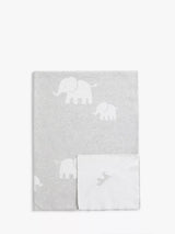 John Lewis Safari Elephant Cotton Baby Blanket 100x75cm