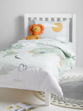 John Lewis reversible world map pure cotton duvet cover and pillowcase set, single, green, UK version