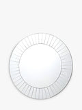 Round Sundial Glass Wall Mirror with Bevelled Panels 80cm